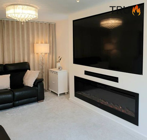 2025 TruFlame™ 72inch Wide Black Wall Mounted Electric Fire