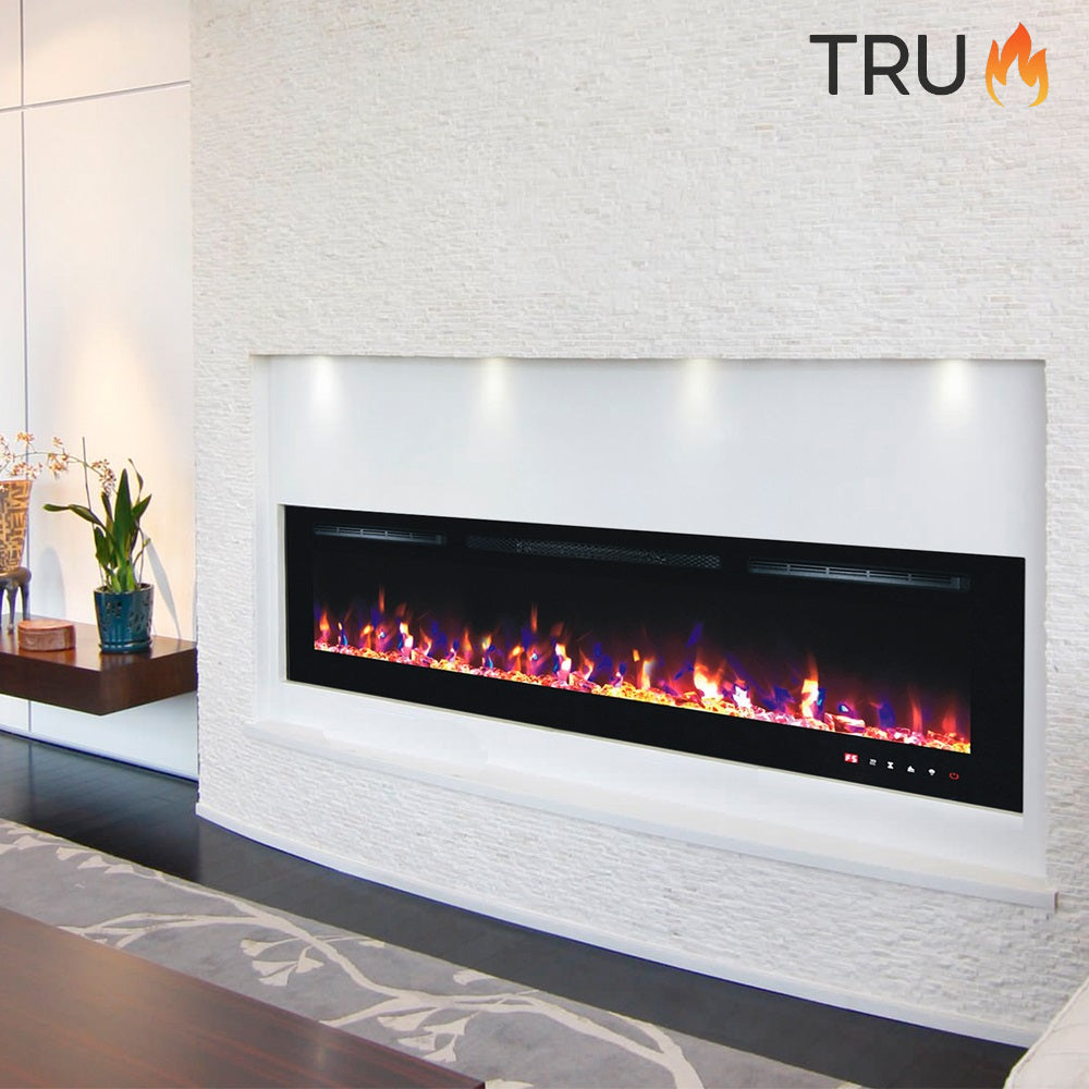 2025 TruFlame™ 72inch Wide Black Wall Mounted Electric Fire