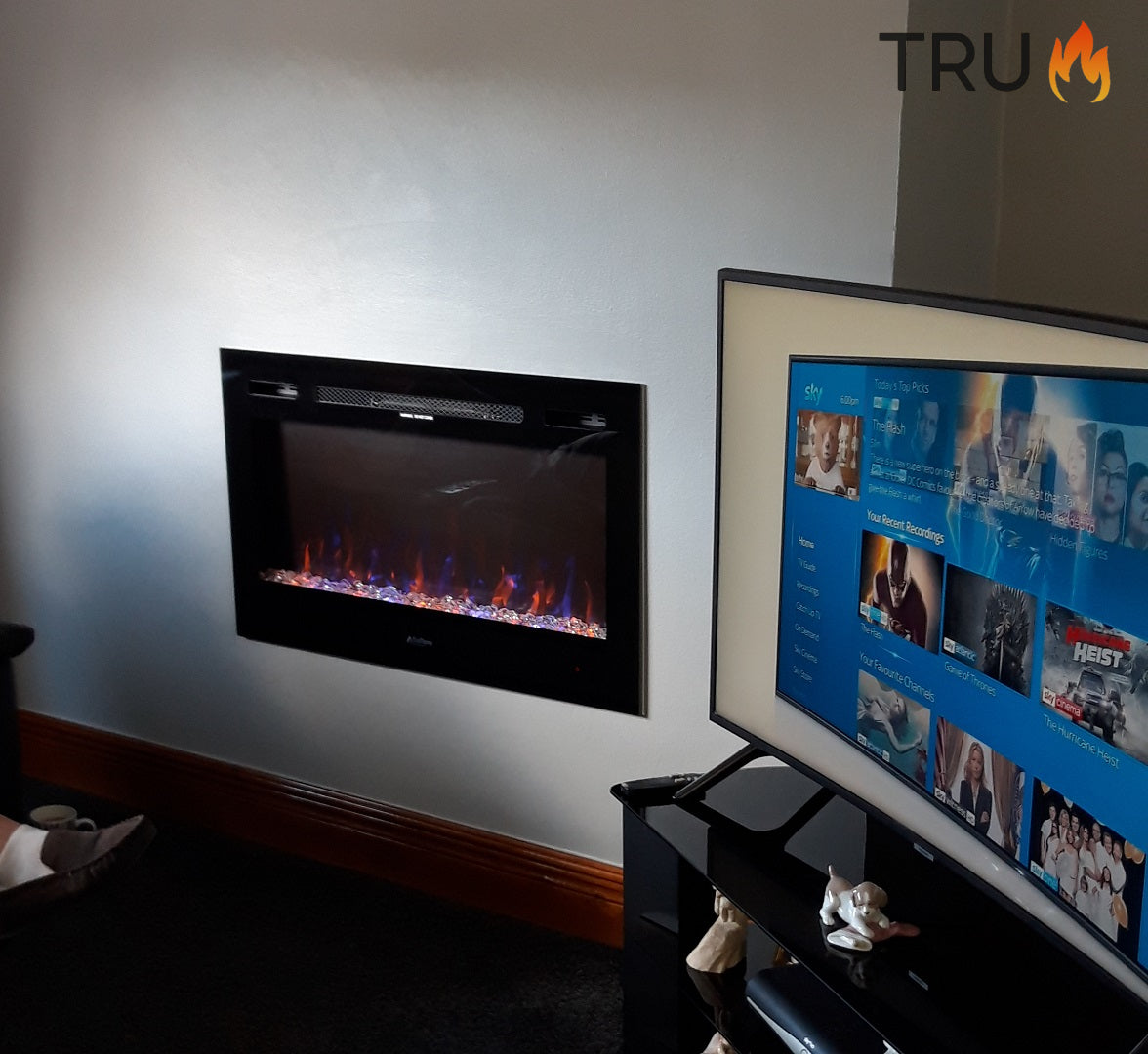 2025 TruFlame™ 36inch Black Wall Mounted Electric Fire
