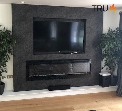 2025 TruFlame™ 72inch Wide Black Wall Mounted Electric Fire