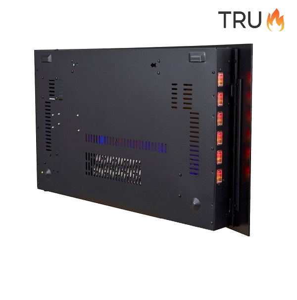 2025 TruFlame™ 89cm Wide Wall Mounted Curved Black Glass Electric Fire with Pebbles and GLOW effect