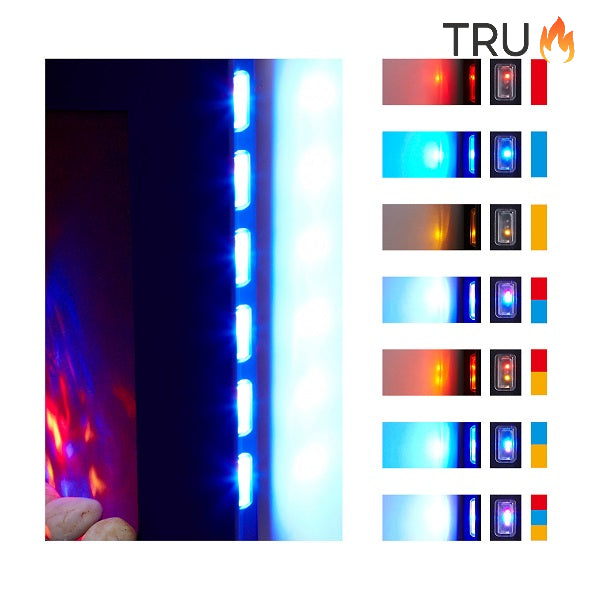 2025 TruFlame™ 89cm Wide Wall Mounted Curved Black Glass Electric Fire with Pebbles and GLOW effect