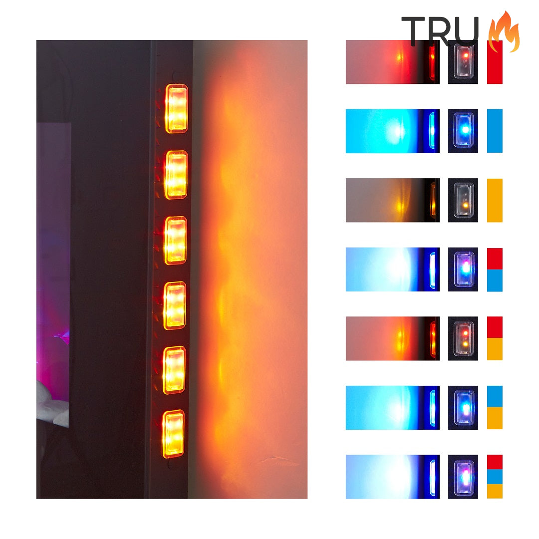 2025 TruFlame™ 73cm Wide Wall Mounted Flat Black Glass Electric Fire with GLOW sides