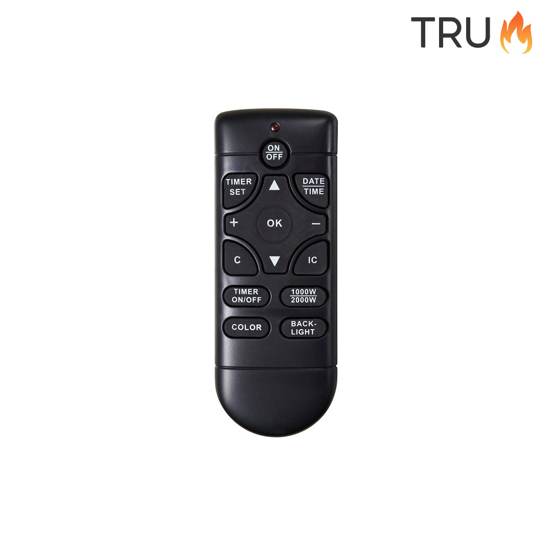 2025 TruFlame™ 73cm Wide Wall Mounted Flat Black Glass Electric Fire with GLOW sides