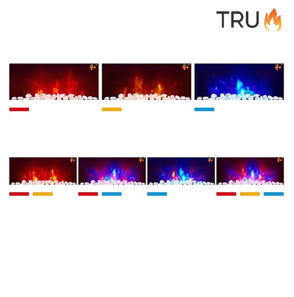 2025 TruFlame™ 72cm Wide Wall Mounted Arched Black Glass Electric Fire with GLOW sides