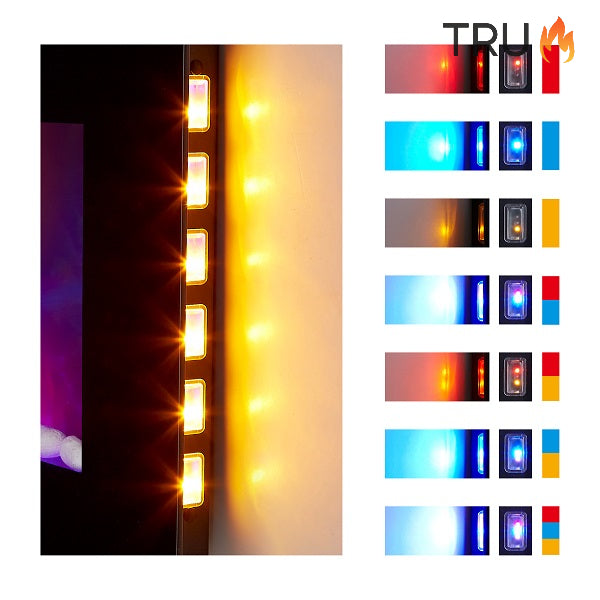 2025 TruFlame™ 72cm Wide Wall Mounted Arched Black Glass Electric Fire with GLOW sides