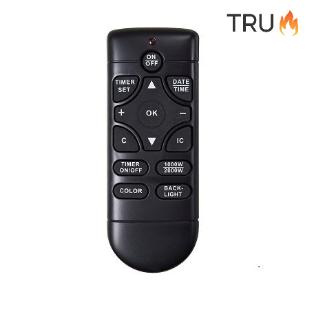 2025 TruFlame™ 72cm Wide Wall Mounted Arched Black Glass Electric Fire with GLOW sides