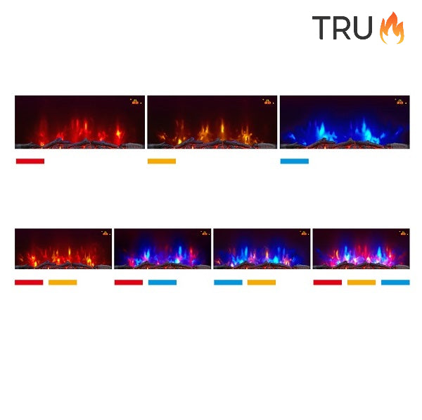 2025 TruFlame™ 89cm Wide Wall Mounted Curved White Glass Electric Fire with Logs and GLOW Effect