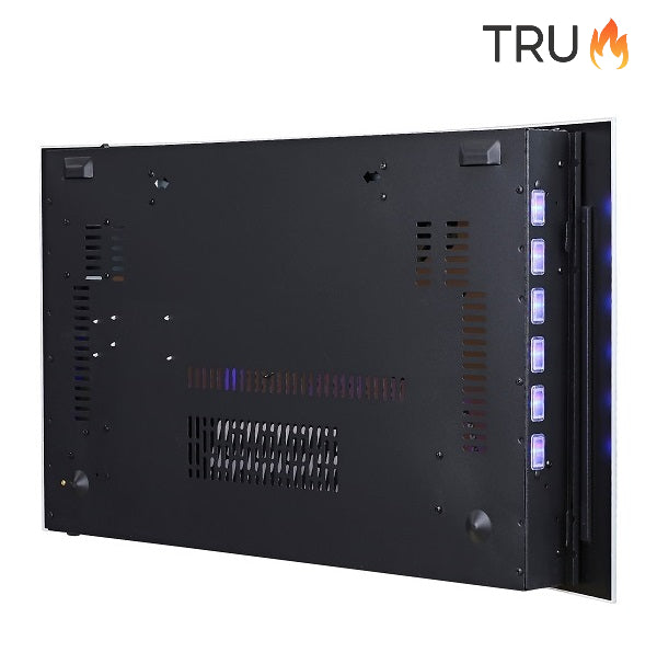 2025 TruFlame™ 89cm Wide Wall Mounted Curved White Glass Electric Fire with Logs and GLOW Effect