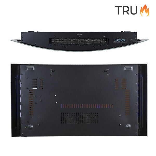 2025 TruFlame™ 89cm Wide Wall Mounted Curved White Glass Electric Fire with Logs and GLOW Effect