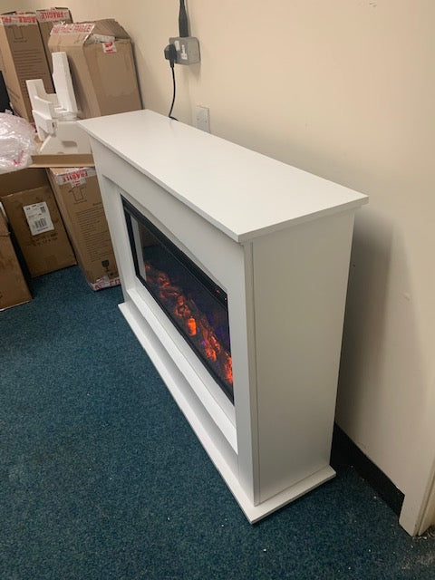 2025 TruFlame™ 35inch White Wall Mounted Electric Fire Suite with 3 colour Flames