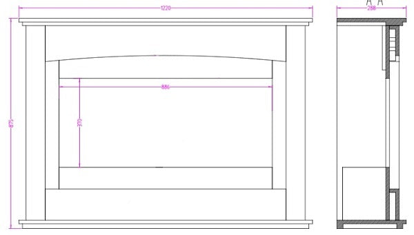 2025 TruFlame™ 35inch White Wall Mounted Electric Fire Suite with 3 colour Flames
