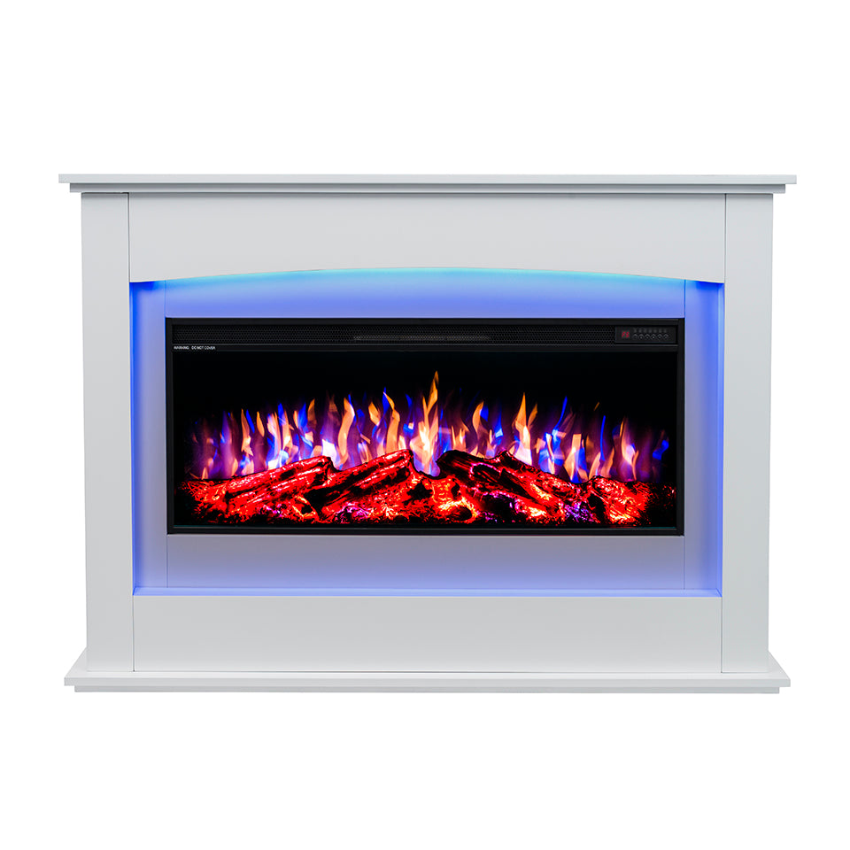 2025 TruFlame™ 35inch White Wall Mounted Electric Fire Suite with 3 colour Flames