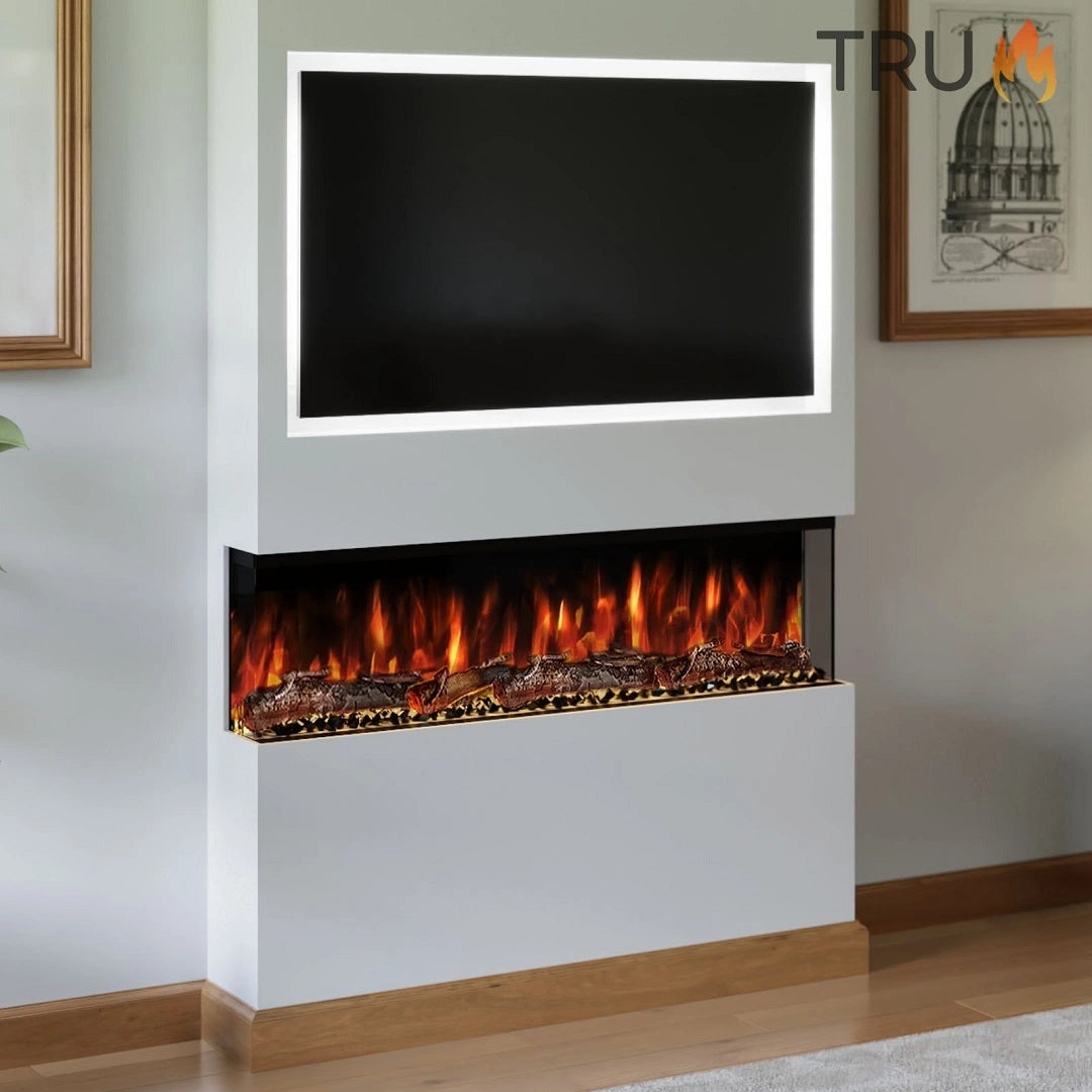 2025 TruFlame™ 80inch Wide 3 sided Media Wall Electric Fire