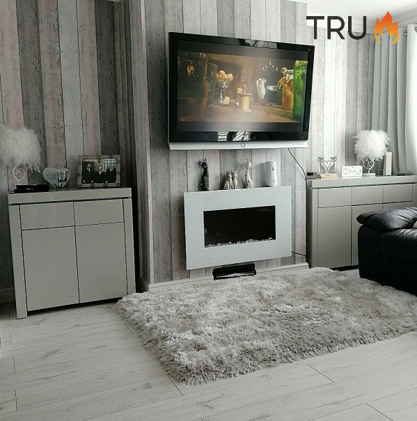 2025 TruFlame™ 36inch Wide White Wall Mounted Electric Fire