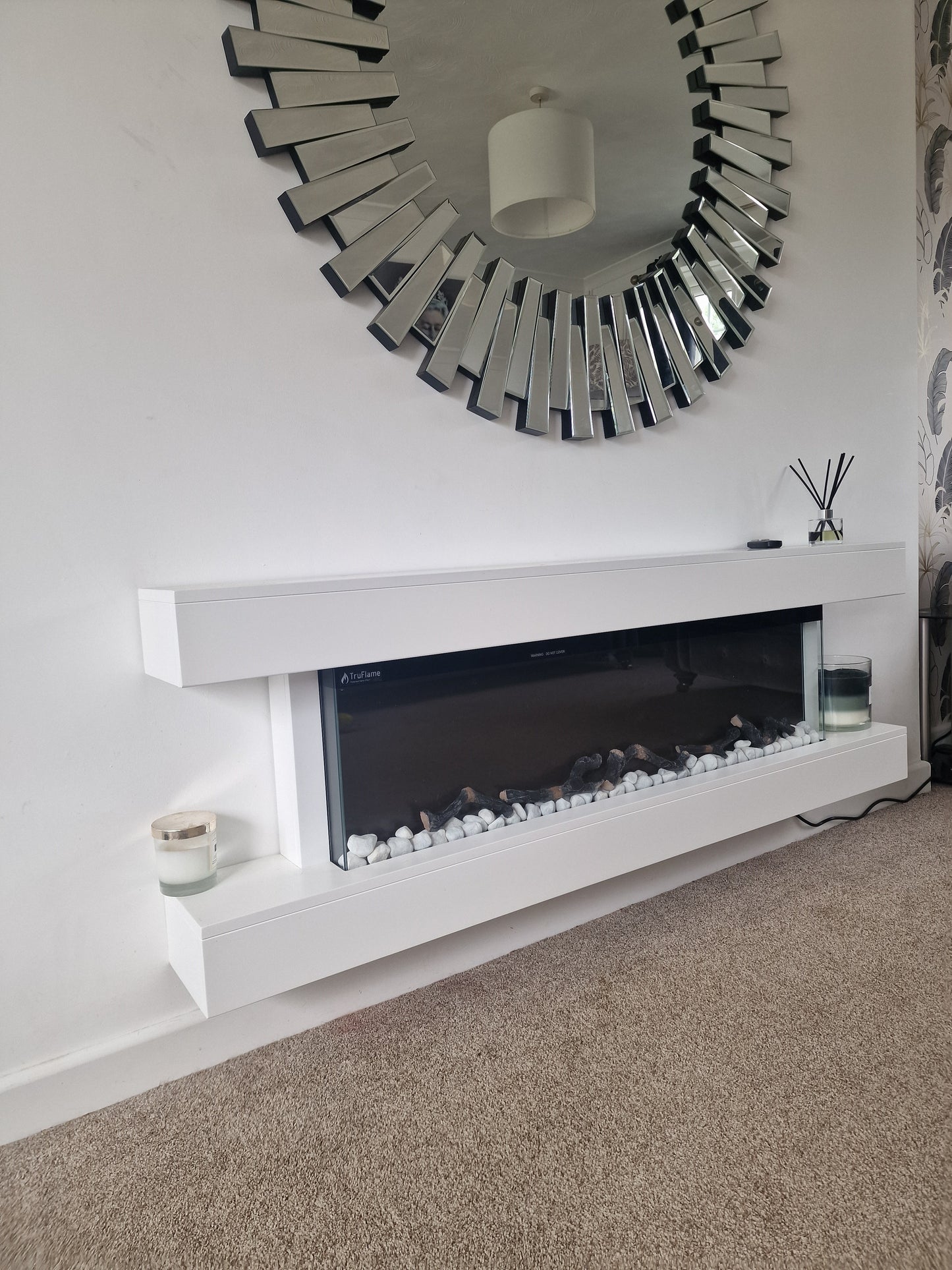 2026 TruFlame™ 60inch White Mantelpiece Electric Fireplace
