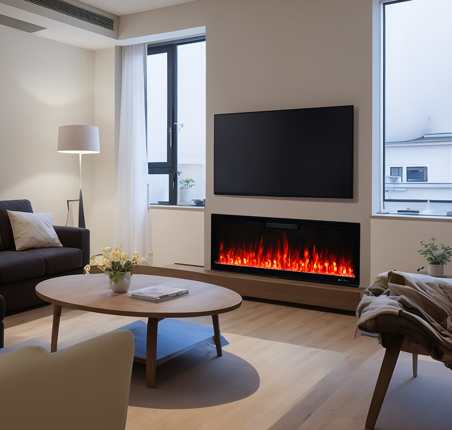 2026 TruFlame™ 42inch Wide Black Wall Mounted Electric Fire