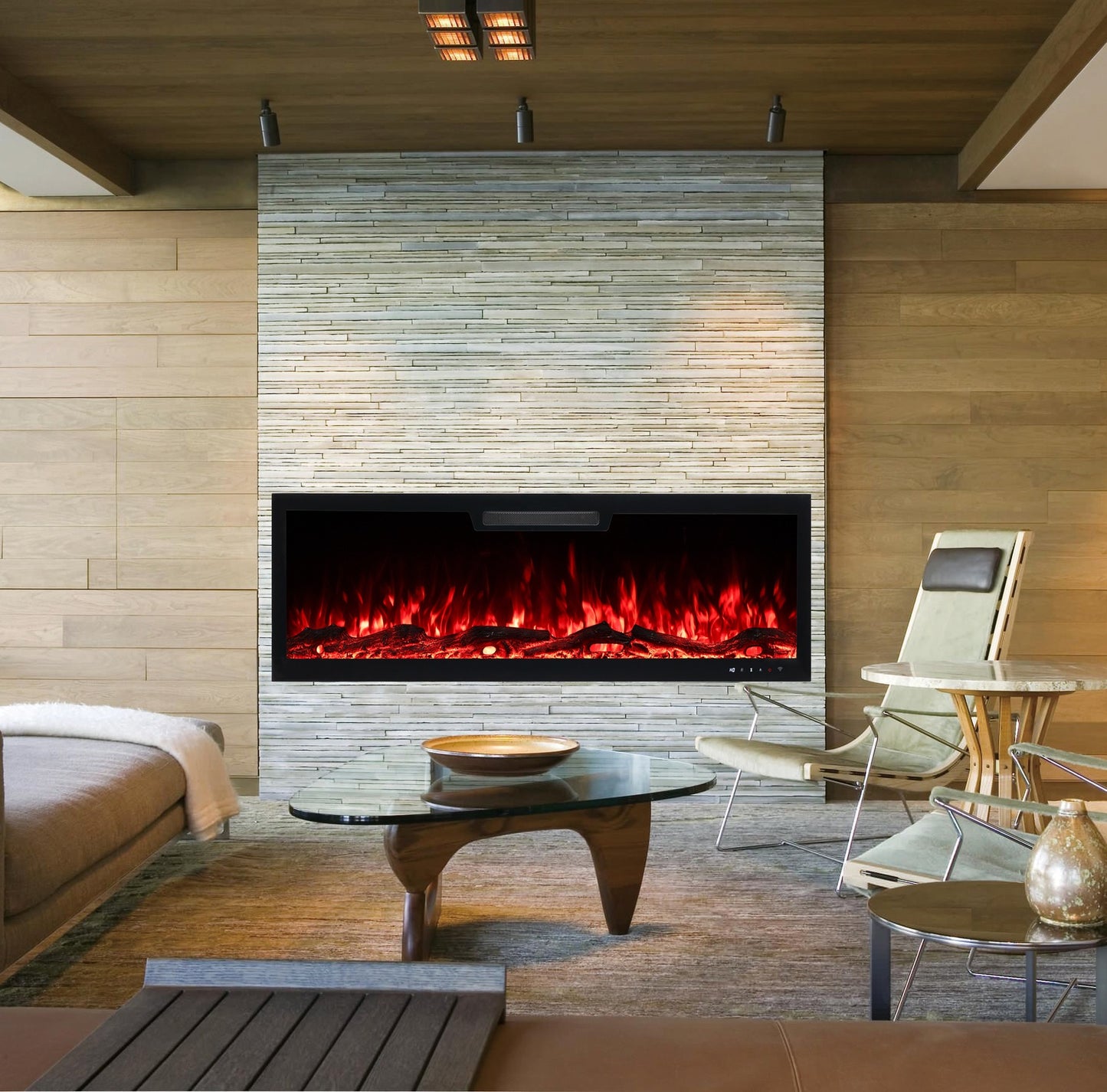 2026 TruFlame™ 42inch Wide Black Wall Mounted Electric Fire