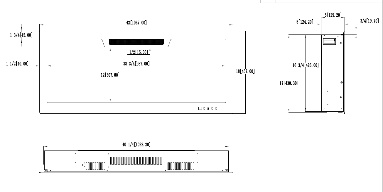 2026 TruFlame™ 42inch Wide Black Wall Mounted Electric Fire