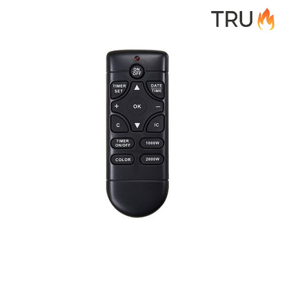 2025 TruFlame™ 89cm Wide Wall Mounted Curved Black Glass Electric Fire with Pebbles