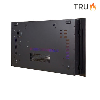 2025 TruFlame™ 89cm Wide Wall Mounted Curved Black Glass Electric Fire with Pebbles