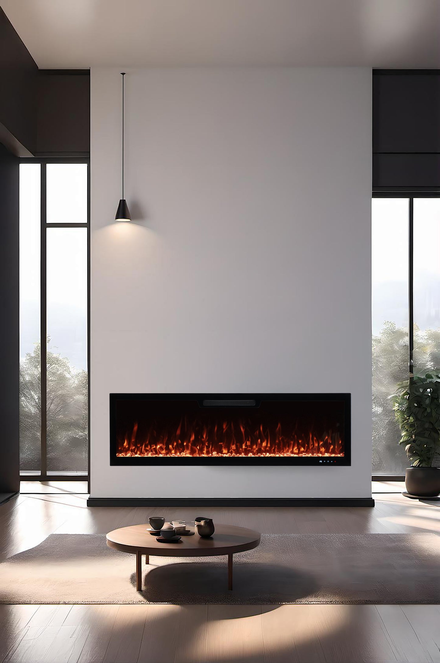 2025 TruFlame™ 50inch Wide Black Wall Mounted Electric Fire