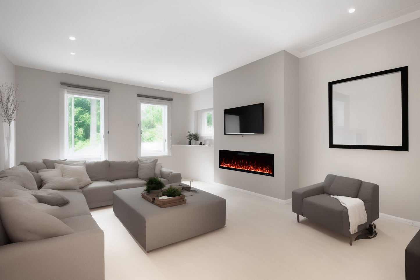 2025 TruFlame™ 50inch Wide Black Wall Mounted Electric Fire