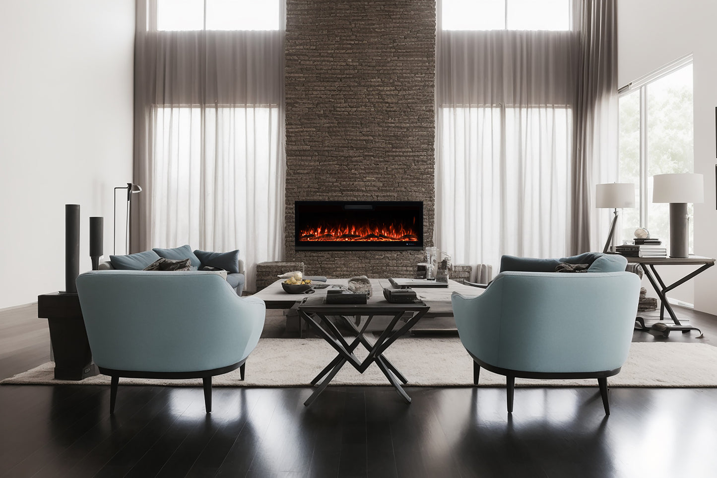 2025 TruFlame™ 50inch Wide Black Wall Mounted Electric Fire
