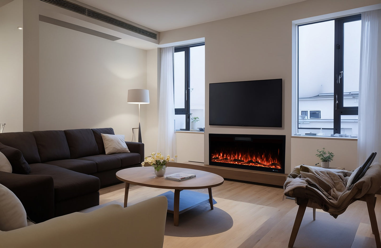 2025 TruFlame™ 50inch Wide Black Wall Mounted Electric Fire