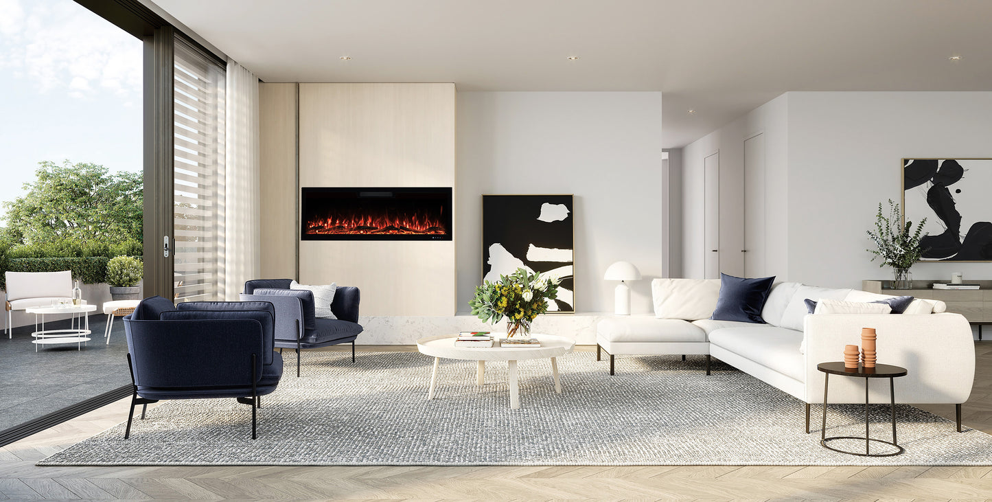 2025 TruFlame™ 50inch Wide Black Wall Mounted Electric Fire