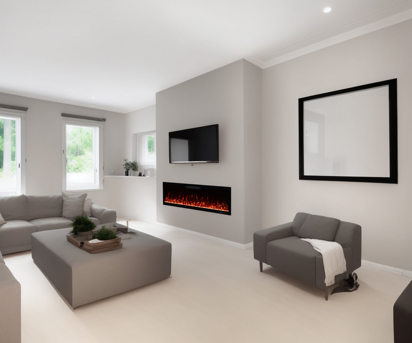 2026 TruFlame™ 42inch Wide Black Wall Mounted Electric Fire