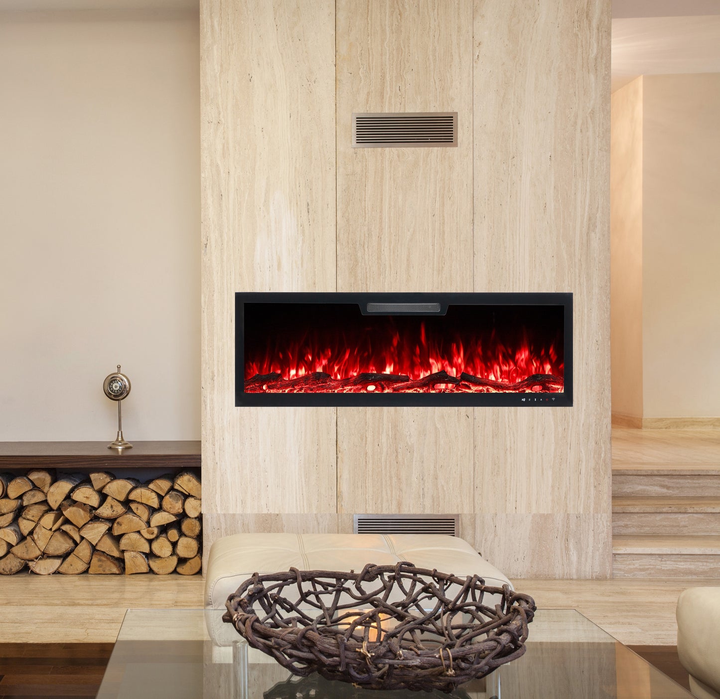 2025 TruFlame™ 50inch Wide Black Wall Mounted Electric Fire