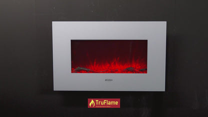 2025 TruFlame™ 36inch Wide White Wall Mounted Electric Fire