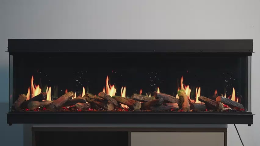 Load video: Premium LCD Media Wall Electric Fire