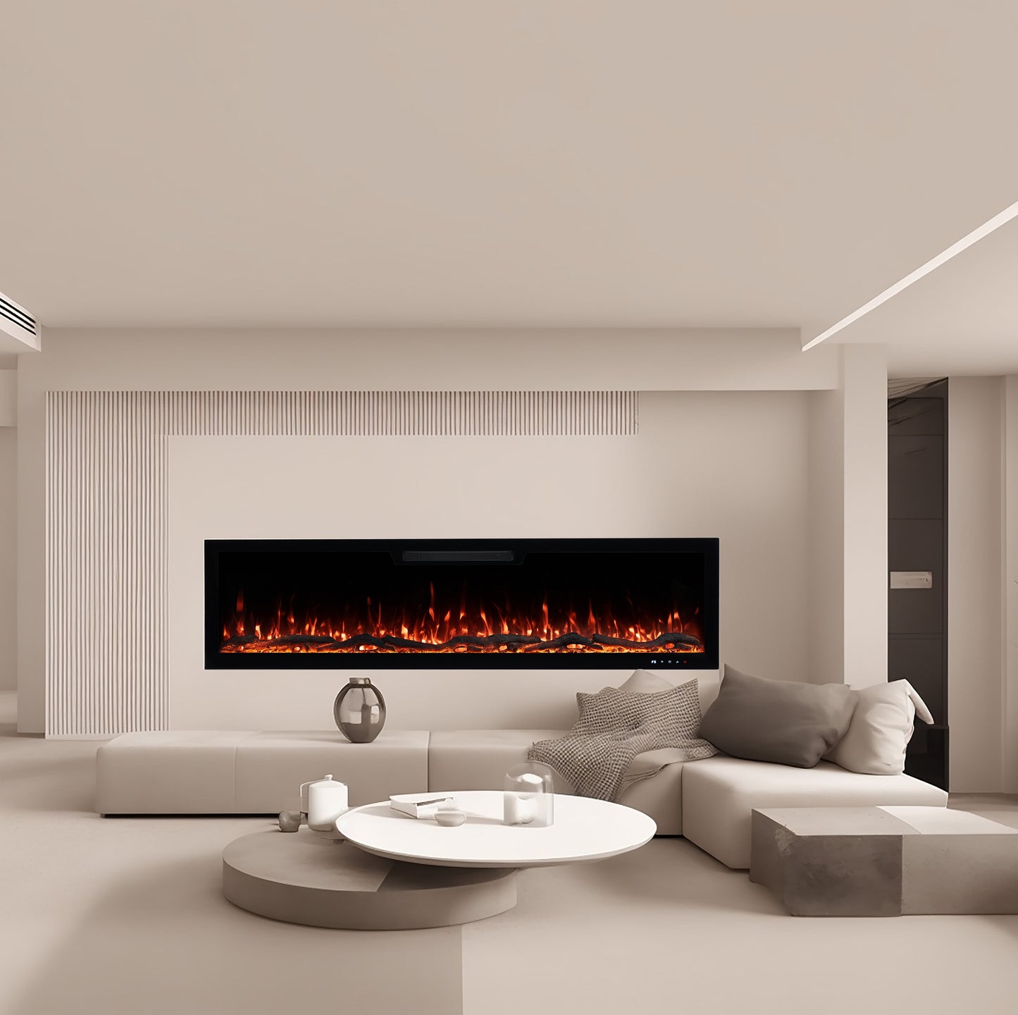 2026 TruFlame™ 72inch Wide Black Wall Mounted Electric Fire