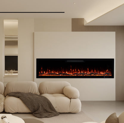2026 TruFlame™ 72inch Wide Black Wall Mounted Electric Fire