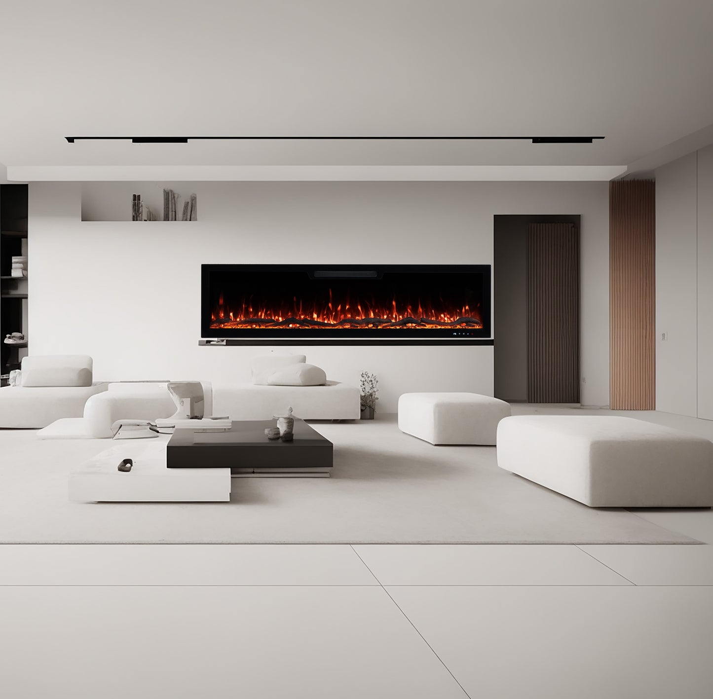2026 TruFlame™ 72inch Wide Black Wall Mounted Electric Fire