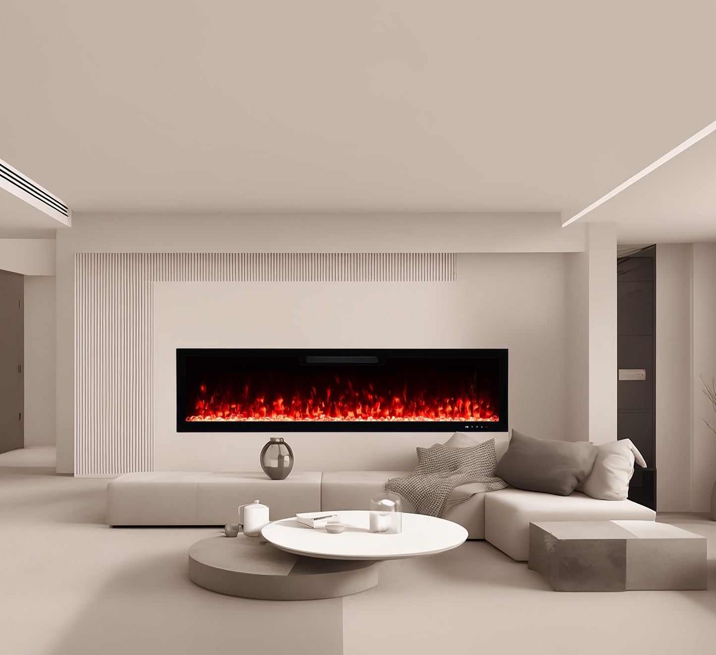 2026 TruFlame™ 72inch Wide Black Wall Mounted Electric Fire